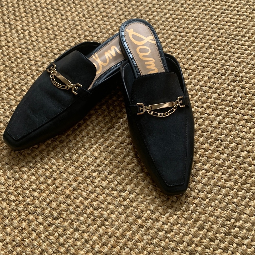 Black Sam Edelman backless loafers